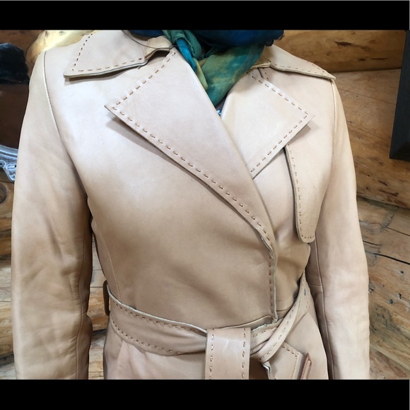 Vintage Leather Trench Coat from Banana Republic! - Picture 4 of 6